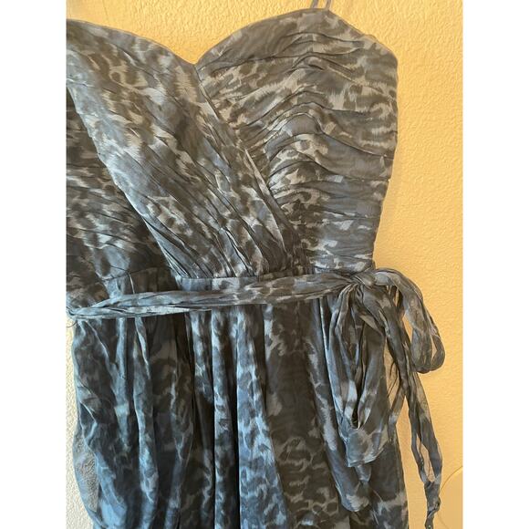 Rebecca Taylor Y2K Spaghetti Strap Cocktail Dark Gray Cheetah Mini Event Dress 8 - Picture 13 of 15